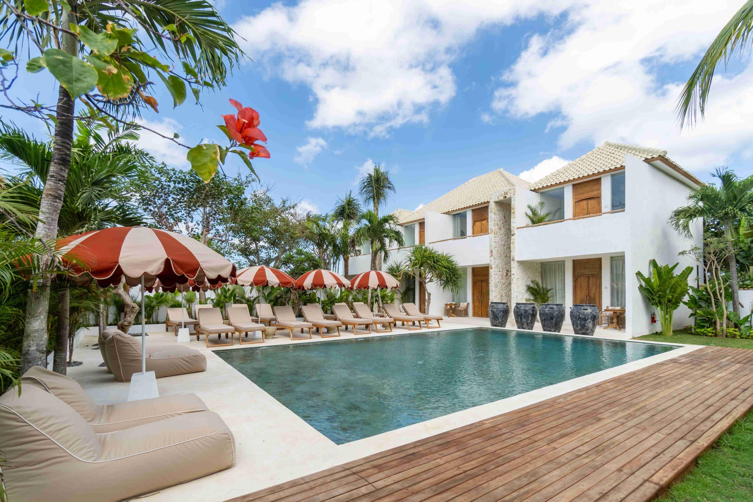 Pool and garden setting